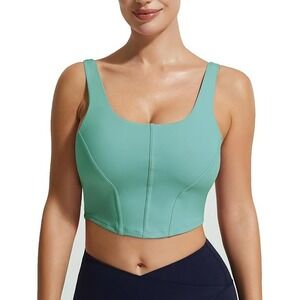 Persit Dusty Turquoise Sports Bra Crop Top Tank Athletic Gym Workout‎ M WB233